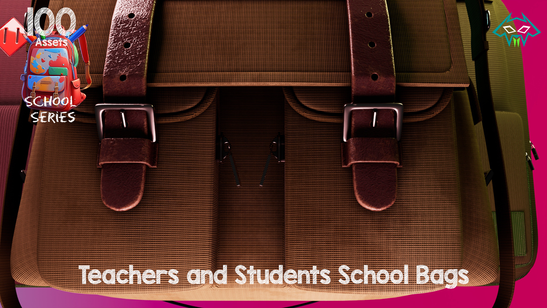Teachers and Students School Bag -100 Assets - School Series  Low-poly 3D model_4