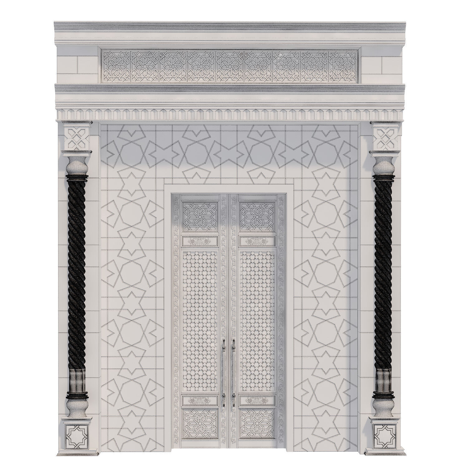 Arabic turkish islamic architectural element set 501 3D model_3