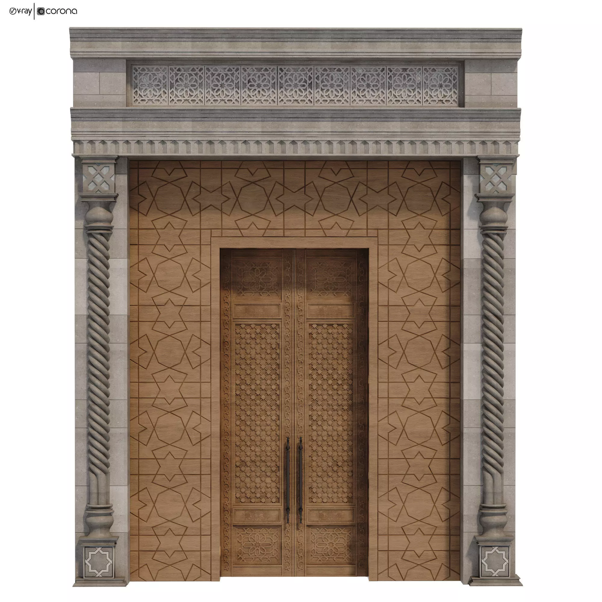 Arabic turkish islamic architectural element set 501 3D model_0