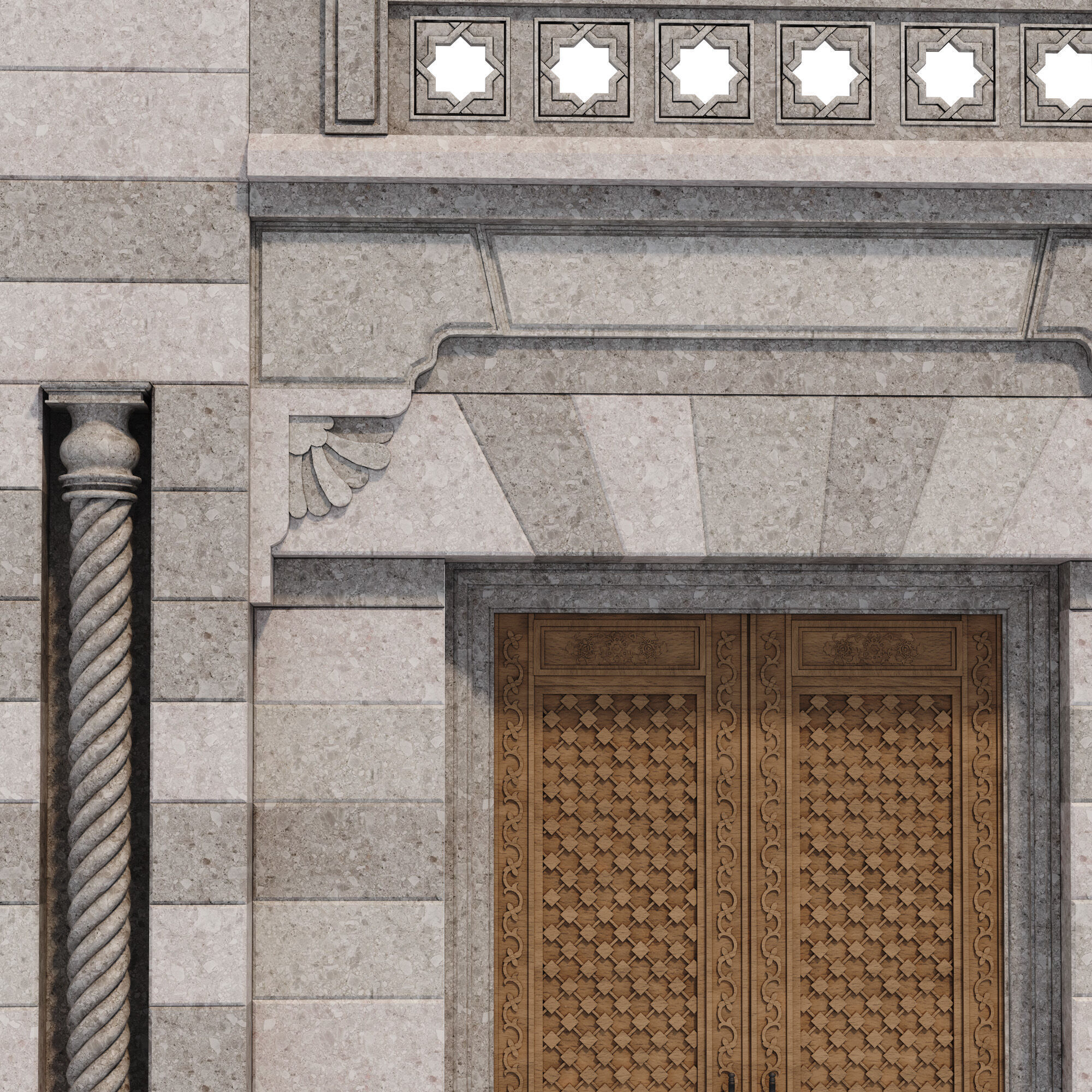 Arabic turkish islamic architectural element set 502 3D model_3