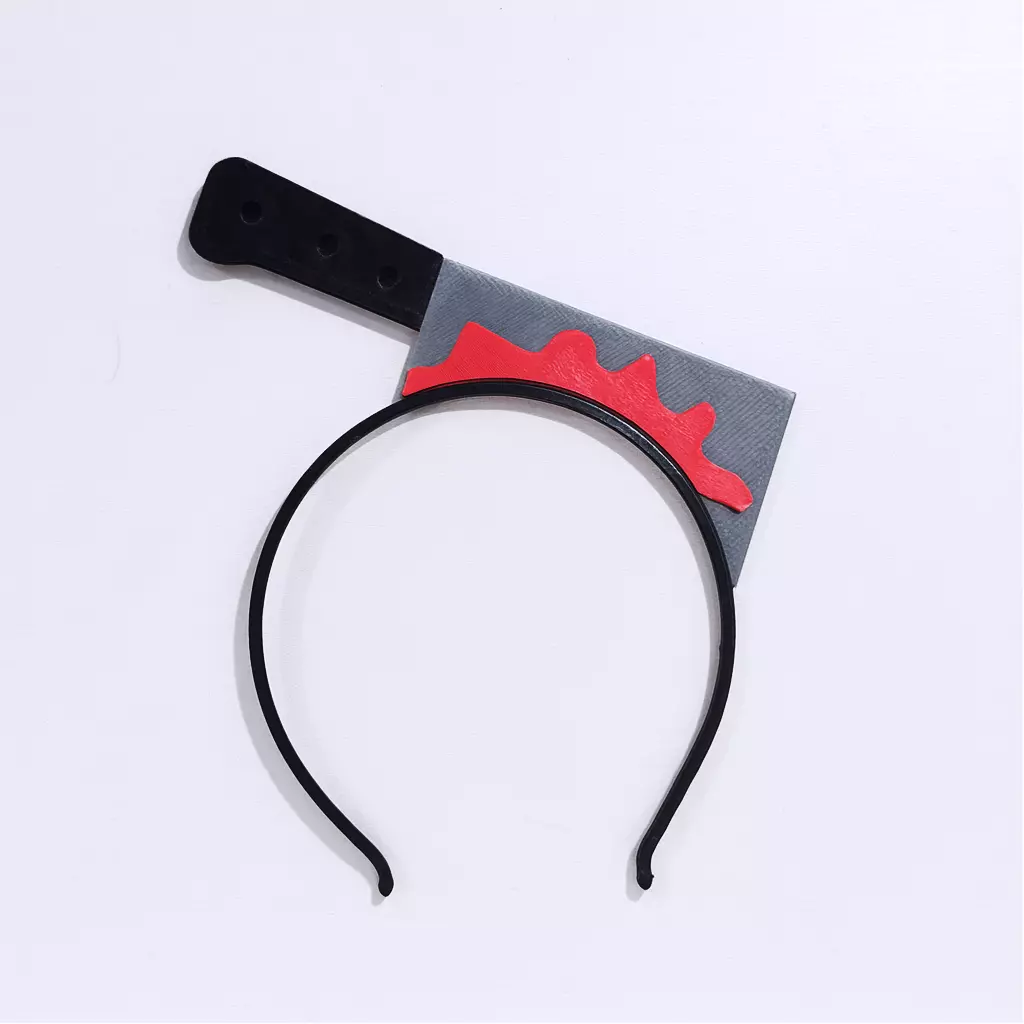 HeadBand with Cleaver Stuck in Head 3D print model_0