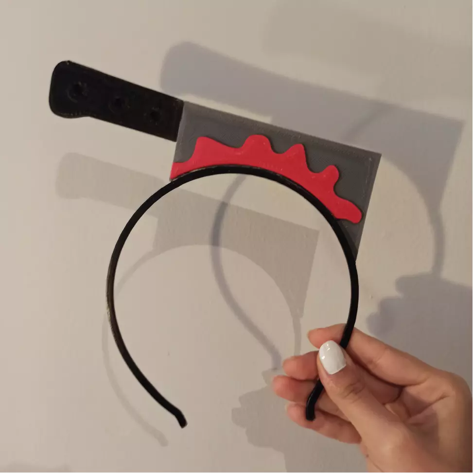 HeadBand with Cleaver Stuck in Head 3D print model_2