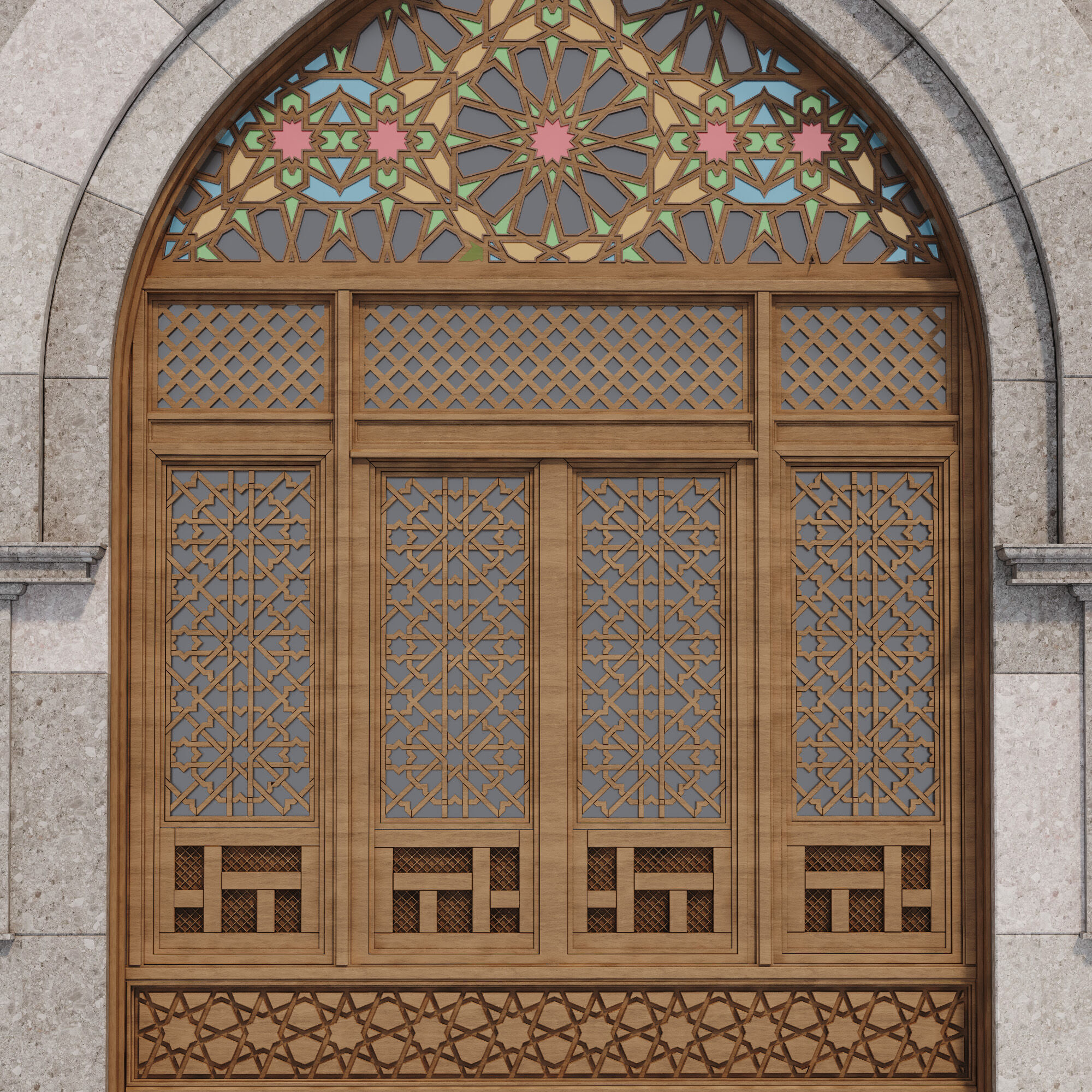 Arabic turkish islamic architectural element set 503 3D model_3