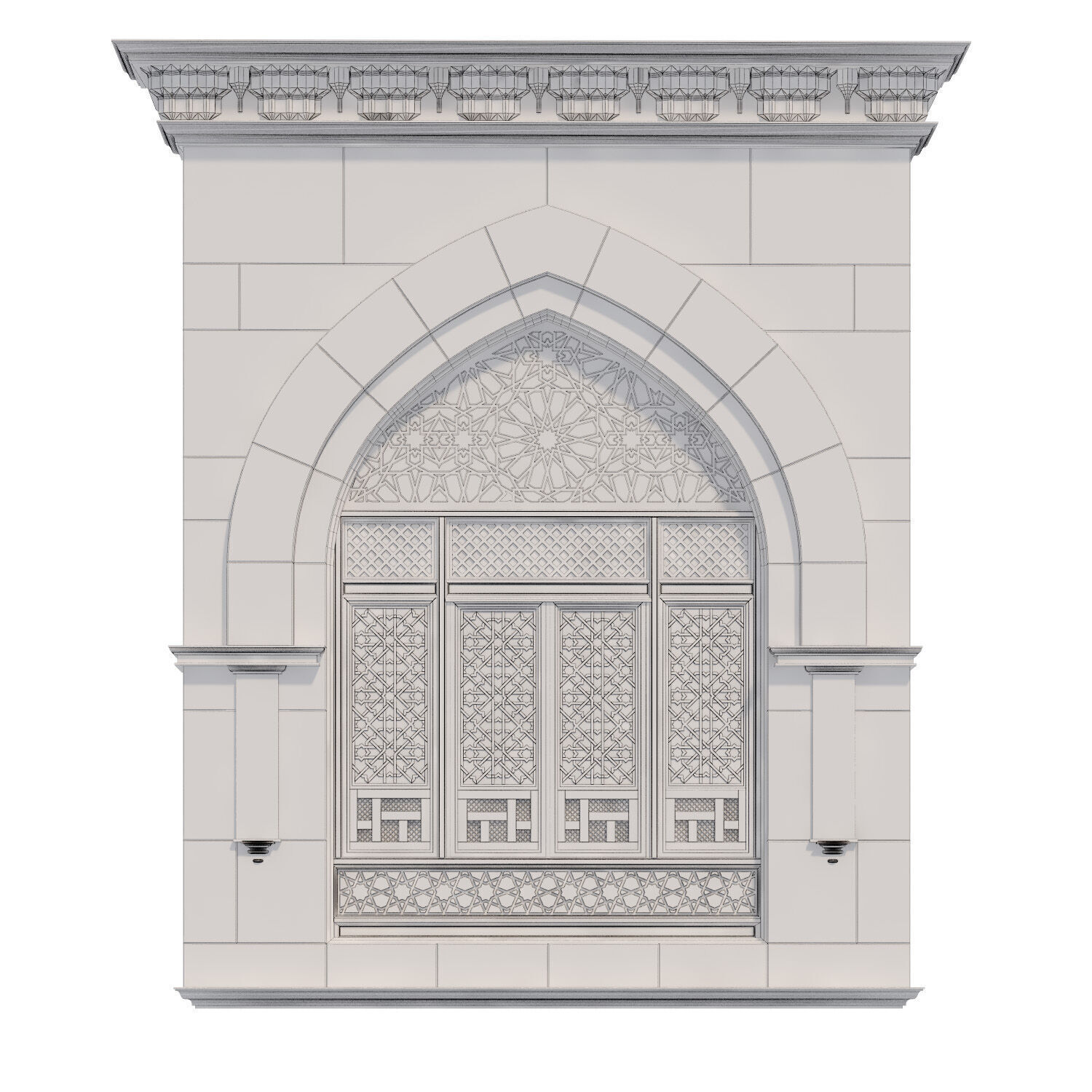 Arabic turkish islamic architectural element set 503 3D model_1