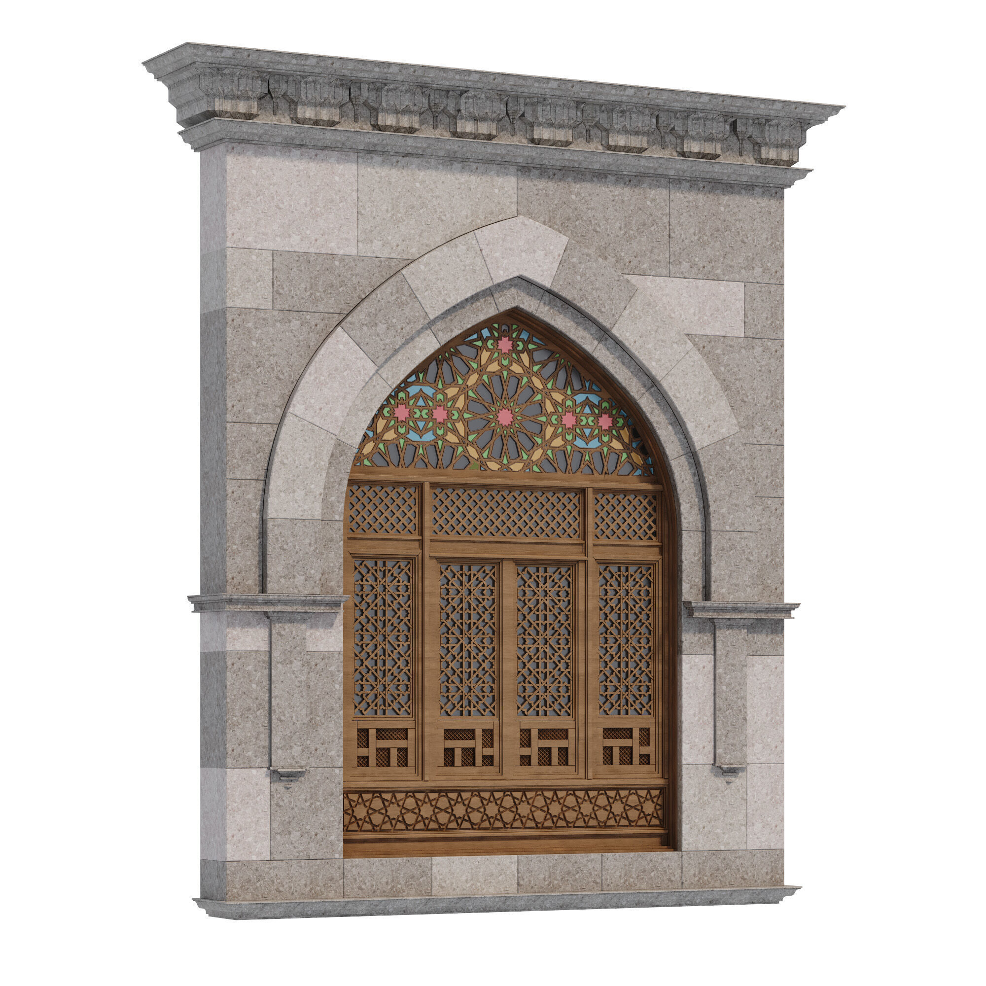 Arabic turkish islamic architectural element set 503 3D model_2