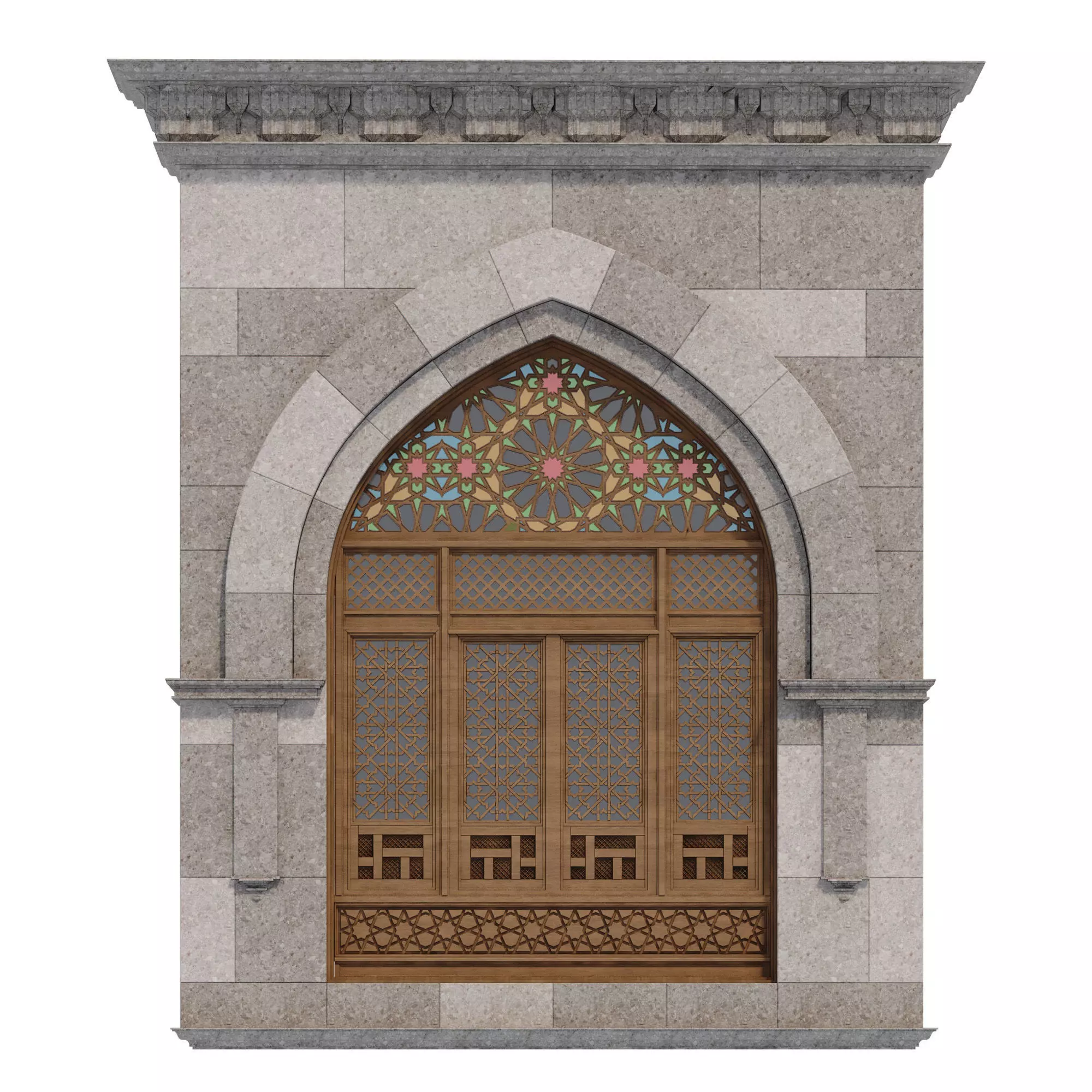 Arabic turkish islamic architectural element set 503 3D model_0