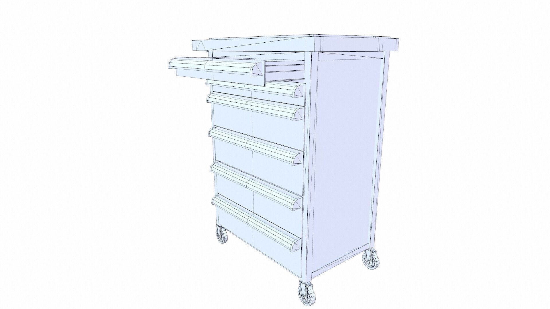 Tools Trolley Low-poly 3D model_7