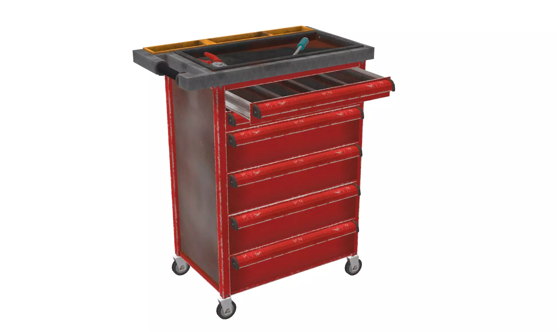 Tools Trolley Low-poly 3D model_0