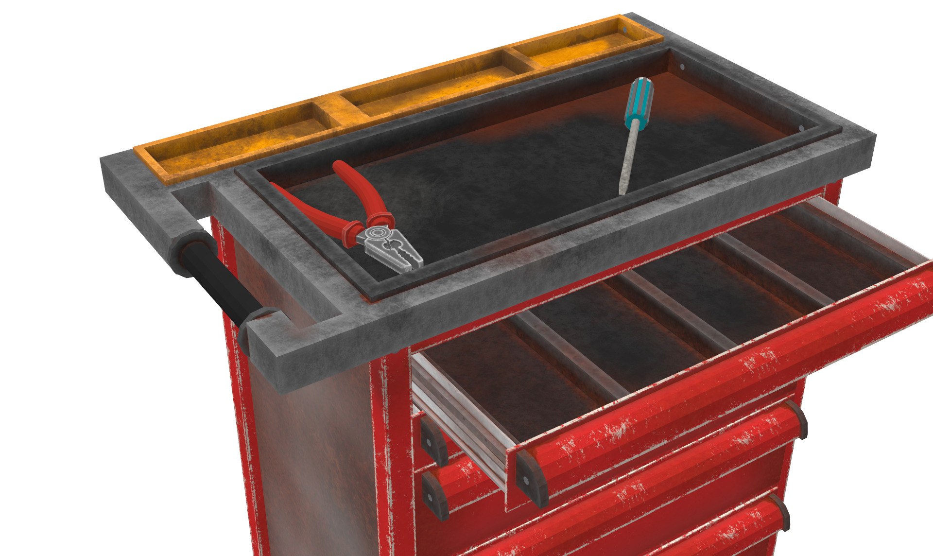Tools Trolley Low-poly 3D model_6