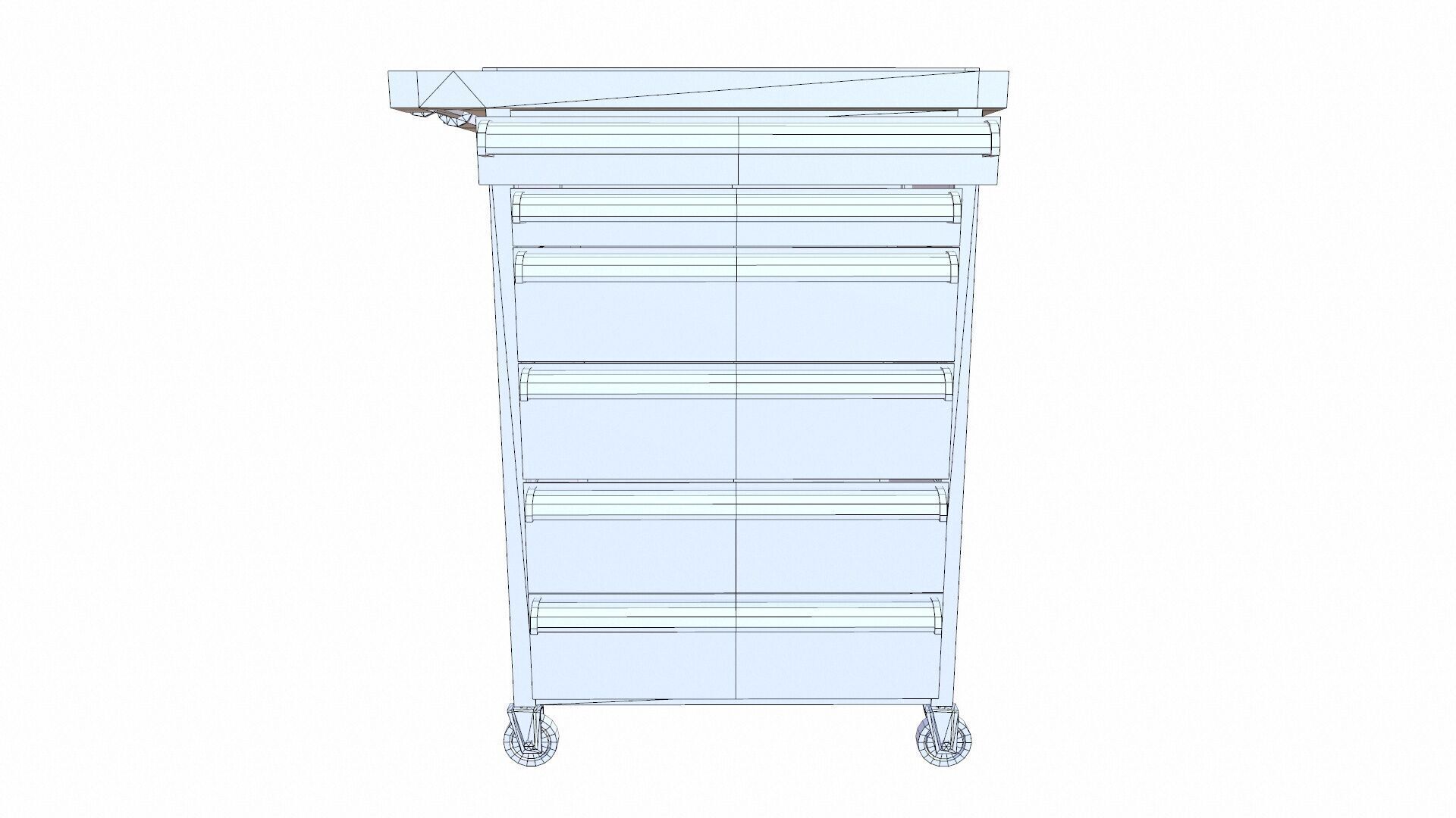 Tools Trolley Low-poly 3D model_8