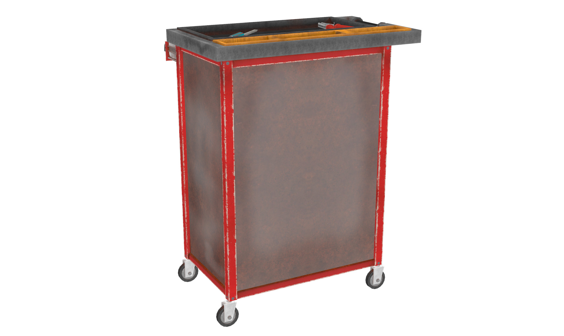 Tools Trolley Low-poly 3D model_4