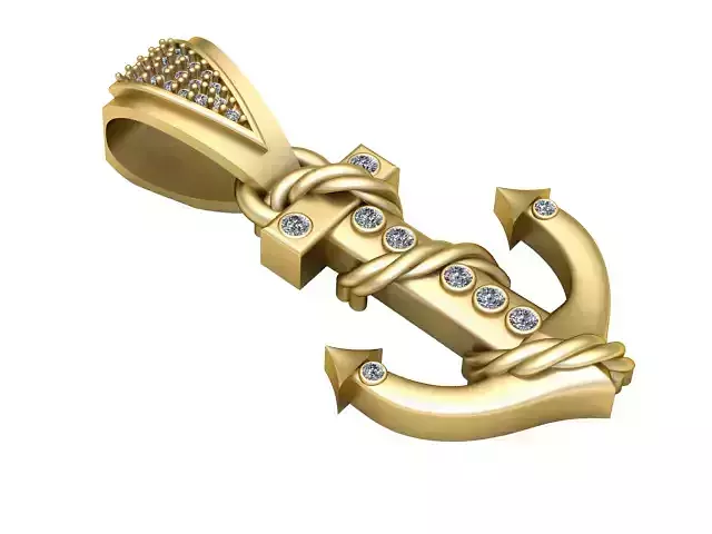 ANCHOR HOOK PENDANT 3D PRINTABLE MODEL 