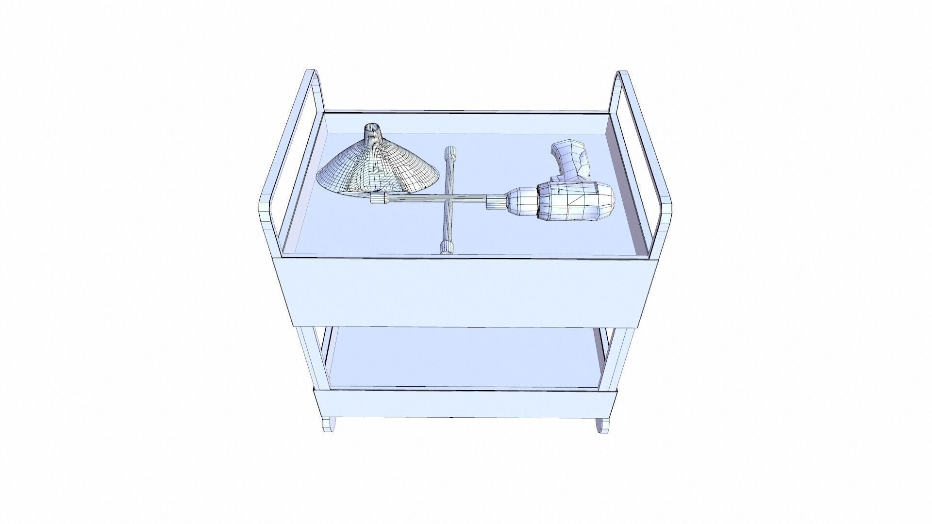 Tools Trolley Low-poly 3D model_5