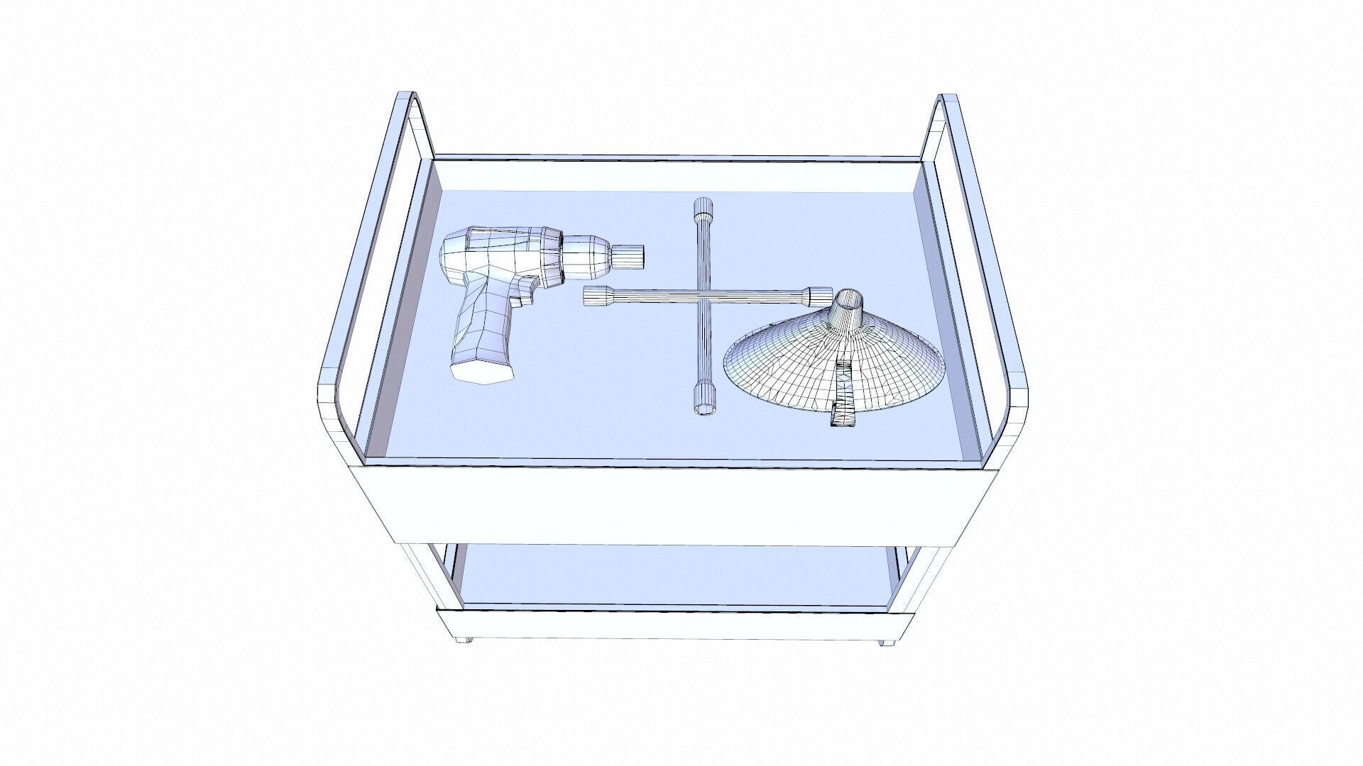Tools Trolley Low-poly 3D model_6