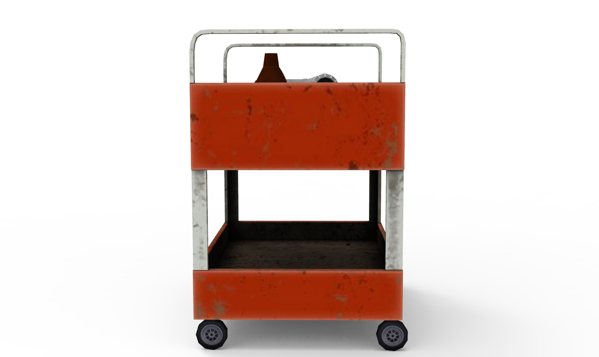 Tools Trolley Low-poly 3D model_2