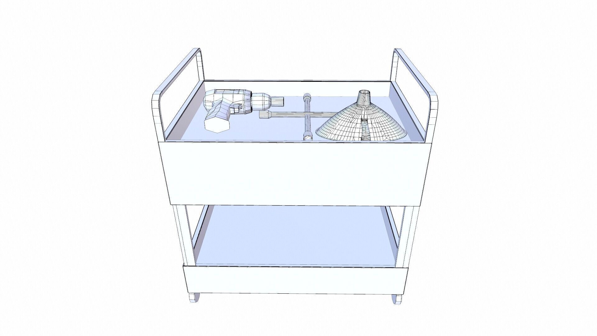 Tools Trolley Low-poly 3D model_7