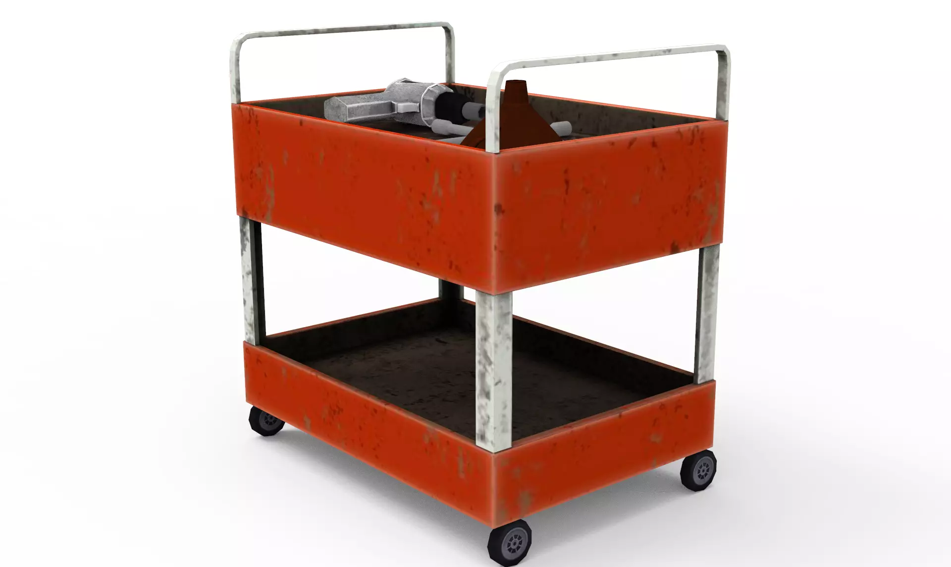 Tools Trolley Low-poly 3D model_0
