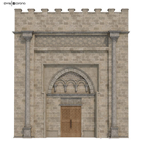 Arabic turkish islamic architectural element set 506 3D model