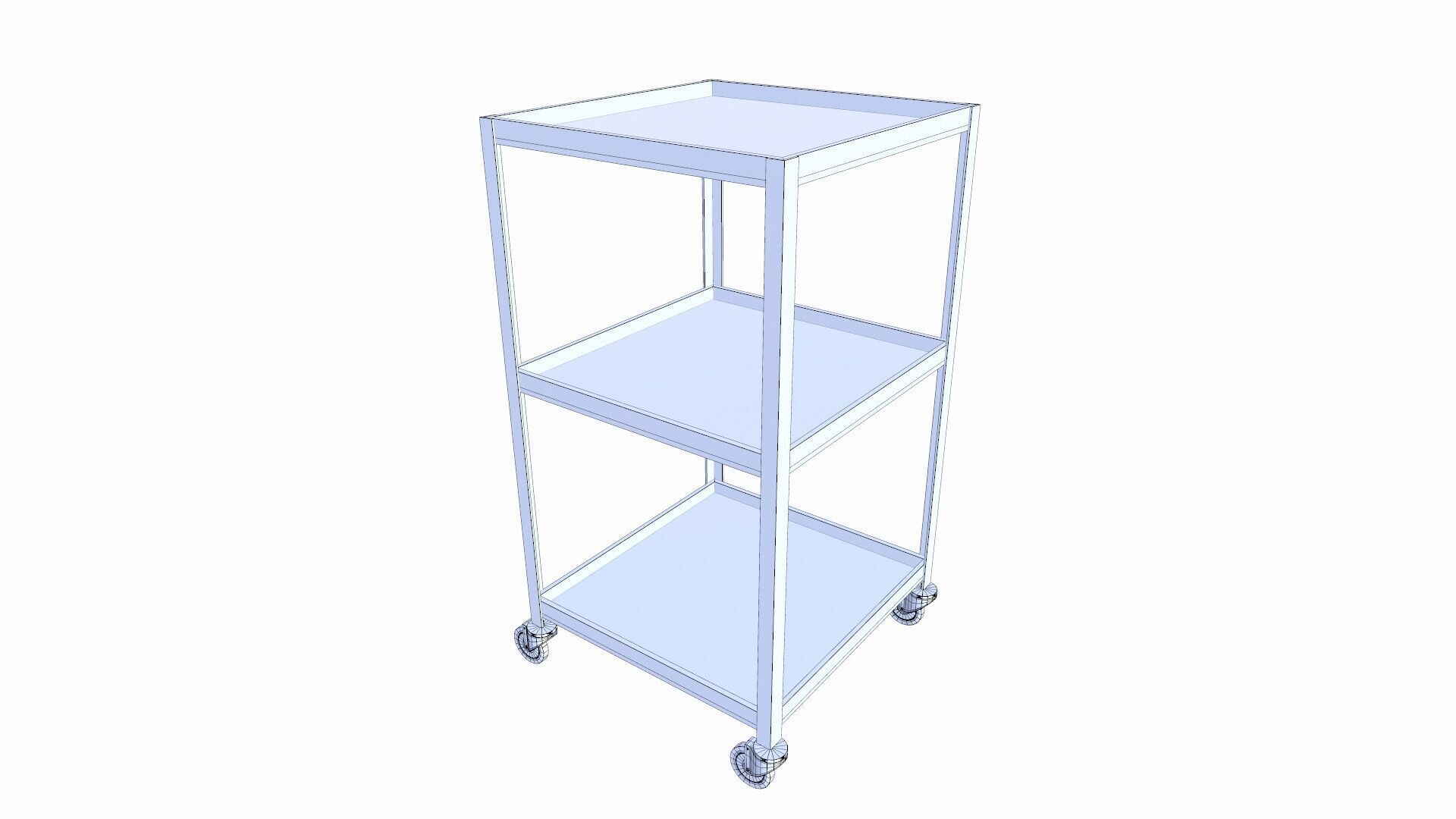 Industrial Trolley Low-poly 3D model_5