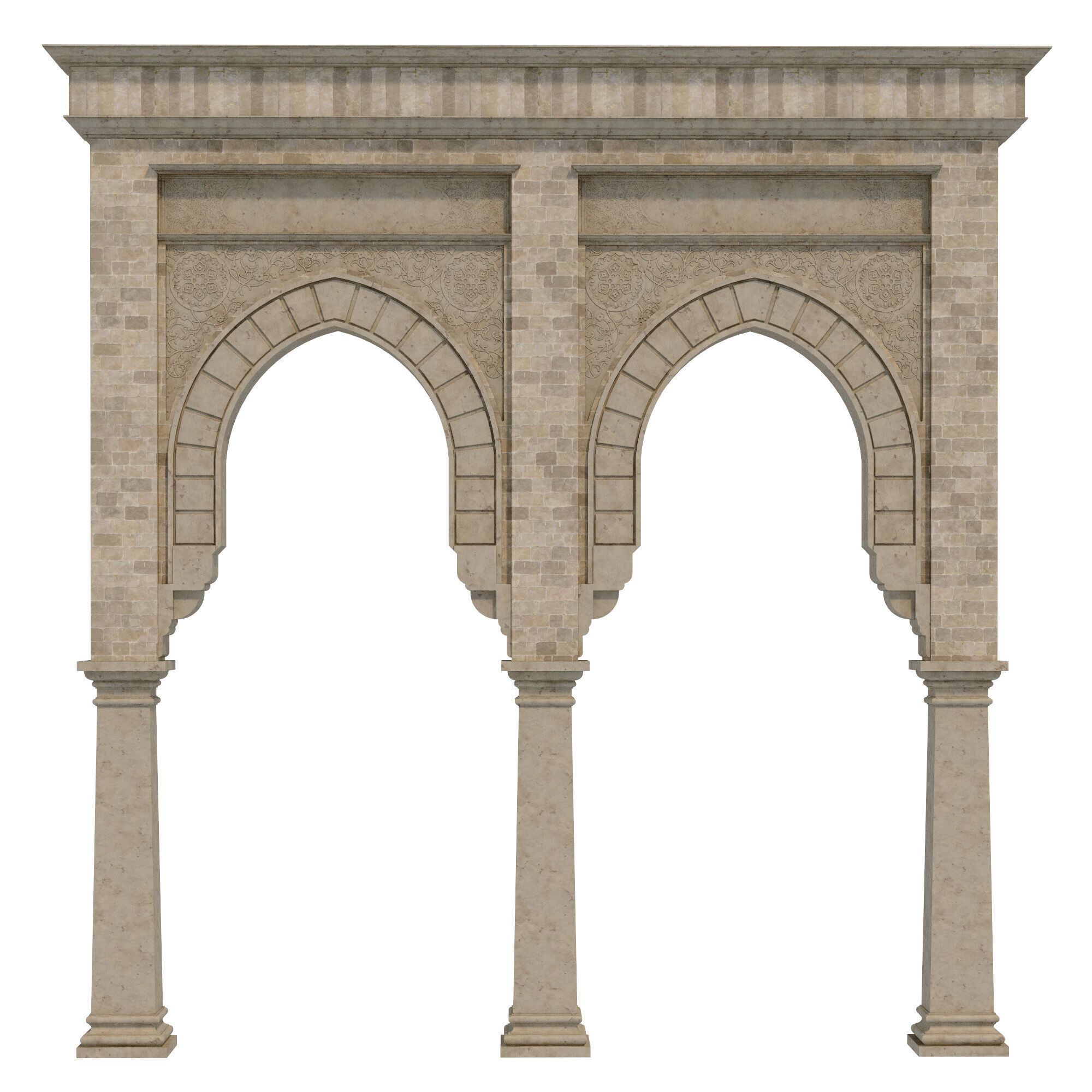 Arabic turkish islamic architectural element set 507 3D model_1