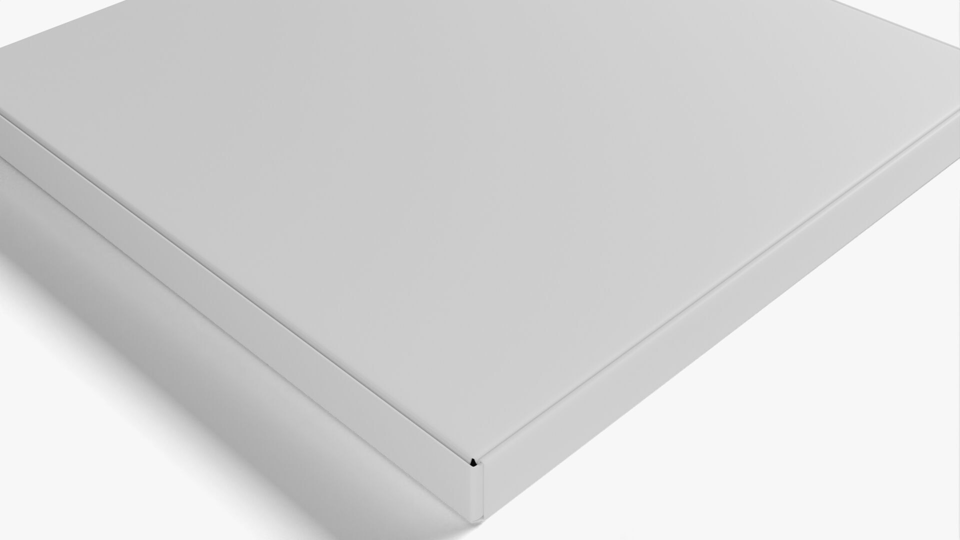 6 inch White Paper Pizza Box 3D model_13