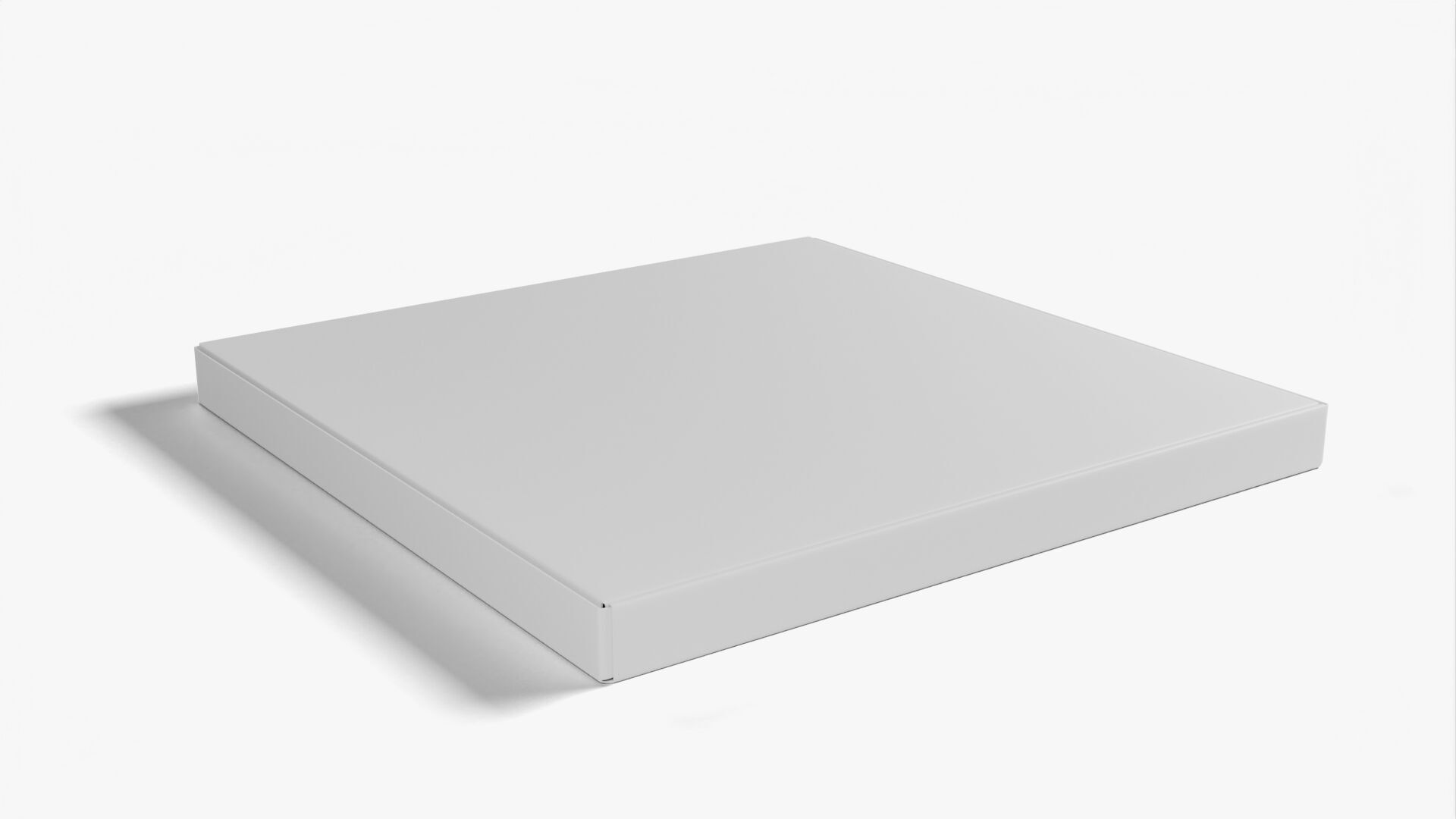 6 inch White Paper Pizza Box 3D model_9