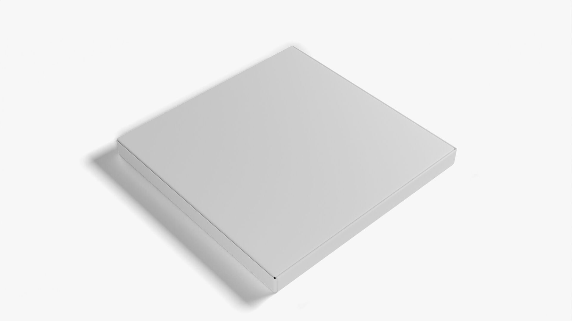 6 inch White Paper Pizza Box 3D model_11