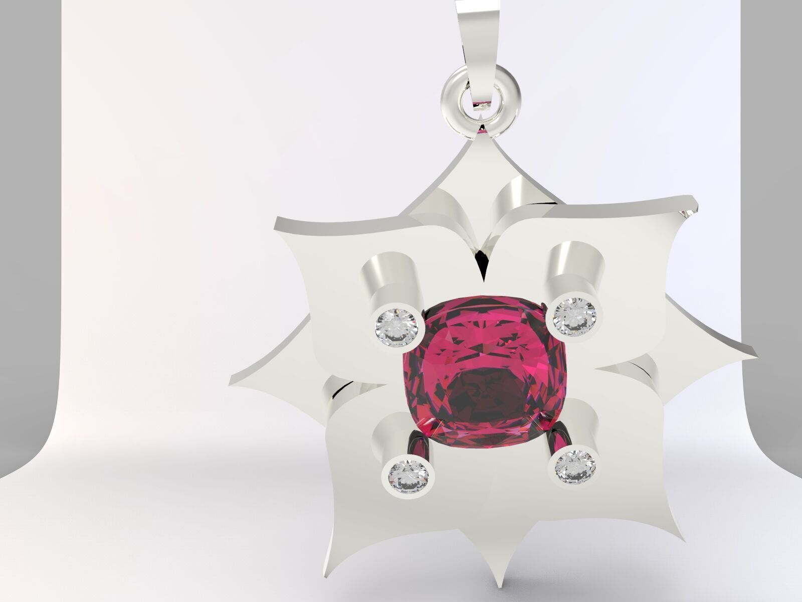 olu flower pendant modal 3D print model_3