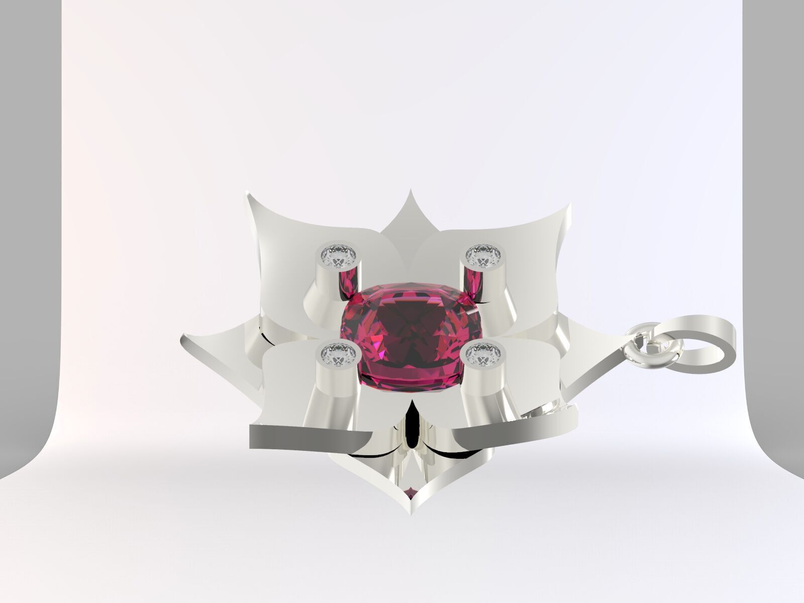 olu flower pendant modal 3D print model_1