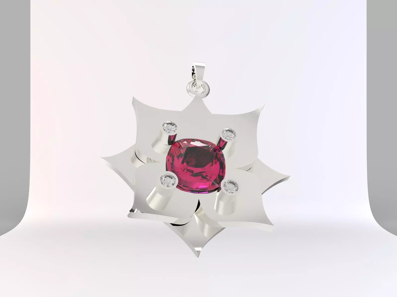 olu flower pendant modal 3D print model_0