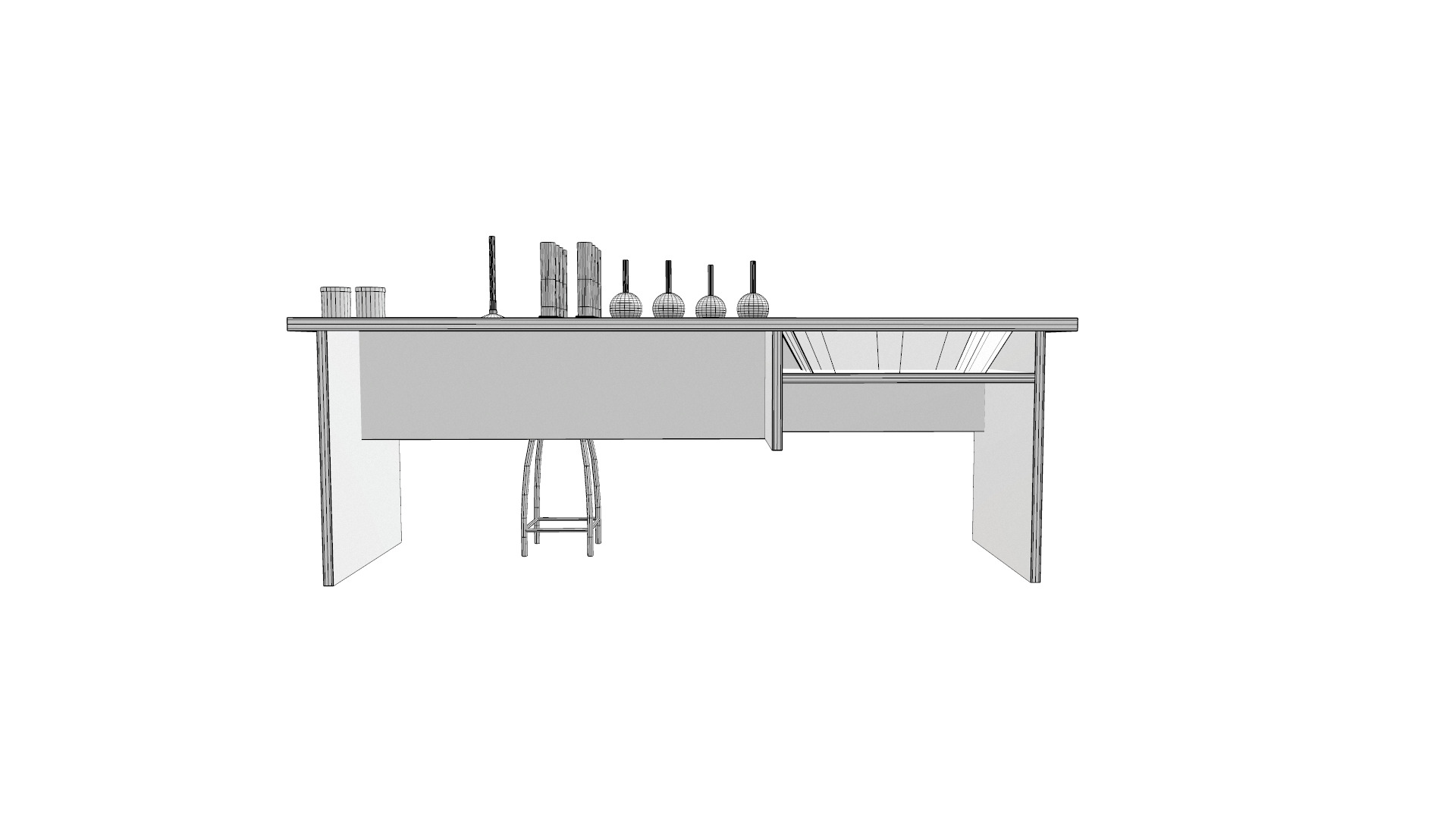 Laboratory table Low-poly 3D model_7