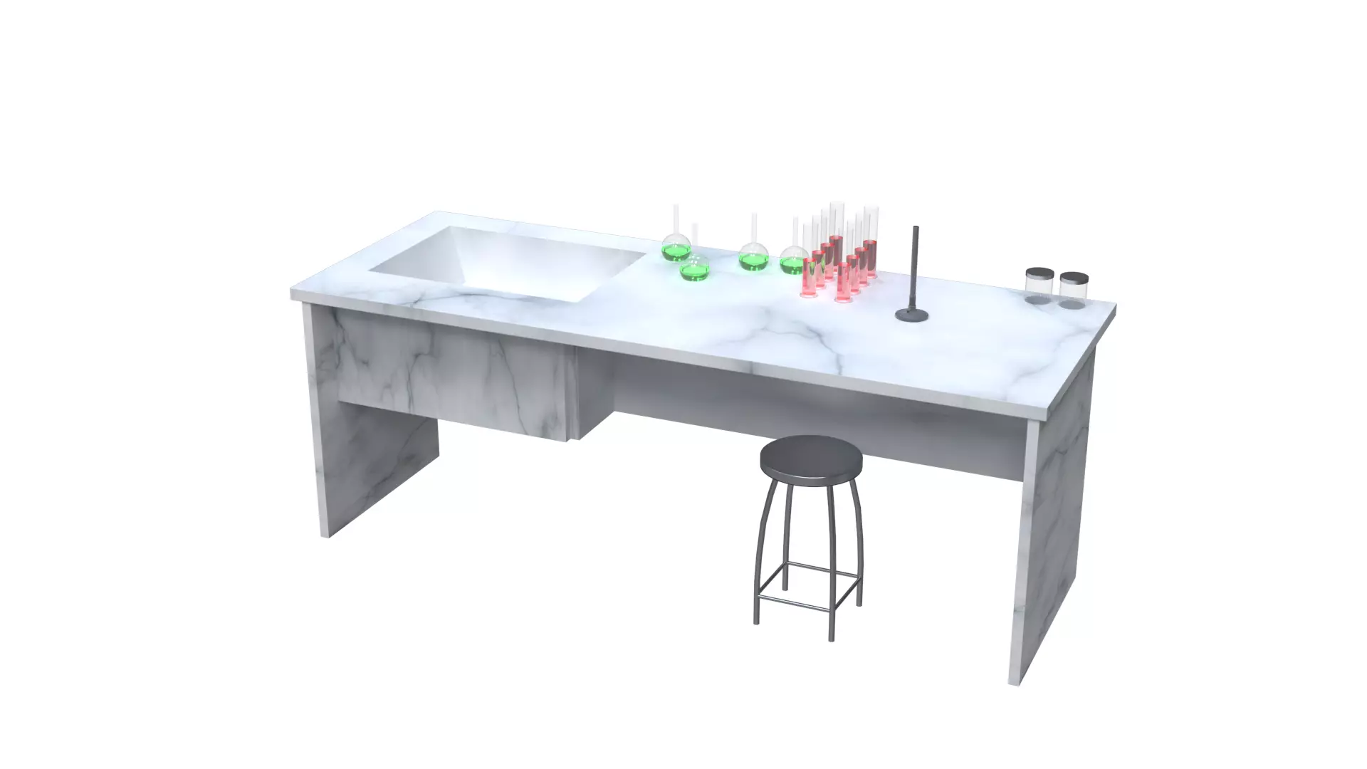 Laboratory table Low-poly 3D model_0