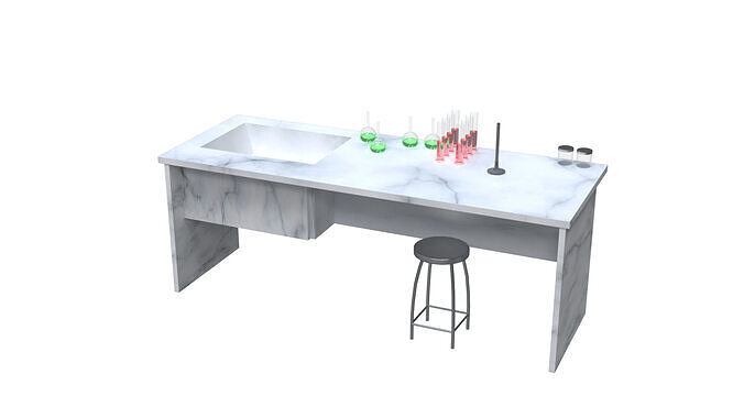 Laboratory table Low-poly 3D model