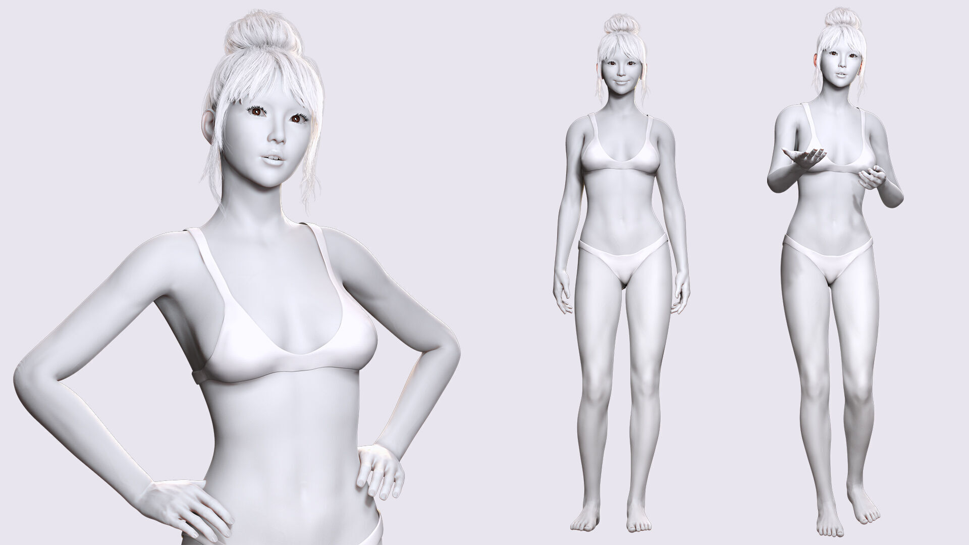 Download a Free High-Quality 3D Female Model Fully Rigged Free low-poly 3D model_6