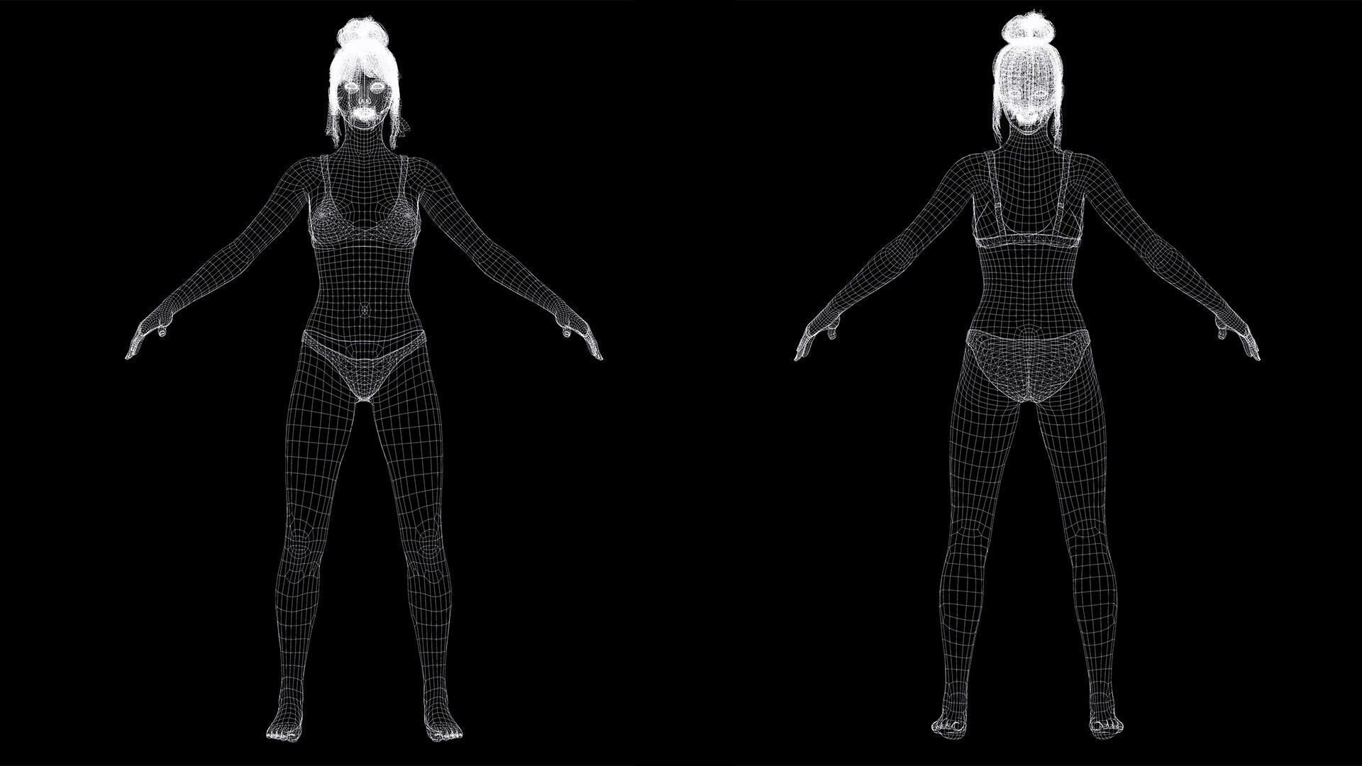 Download a Free High-Quality 3D Female Model Fully Rigged Free low-poly 3D model_19