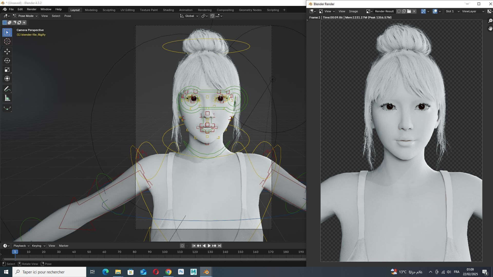 Download a Free High-Quality 3D Female Model Fully Rigged Free low-poly 3D model_18