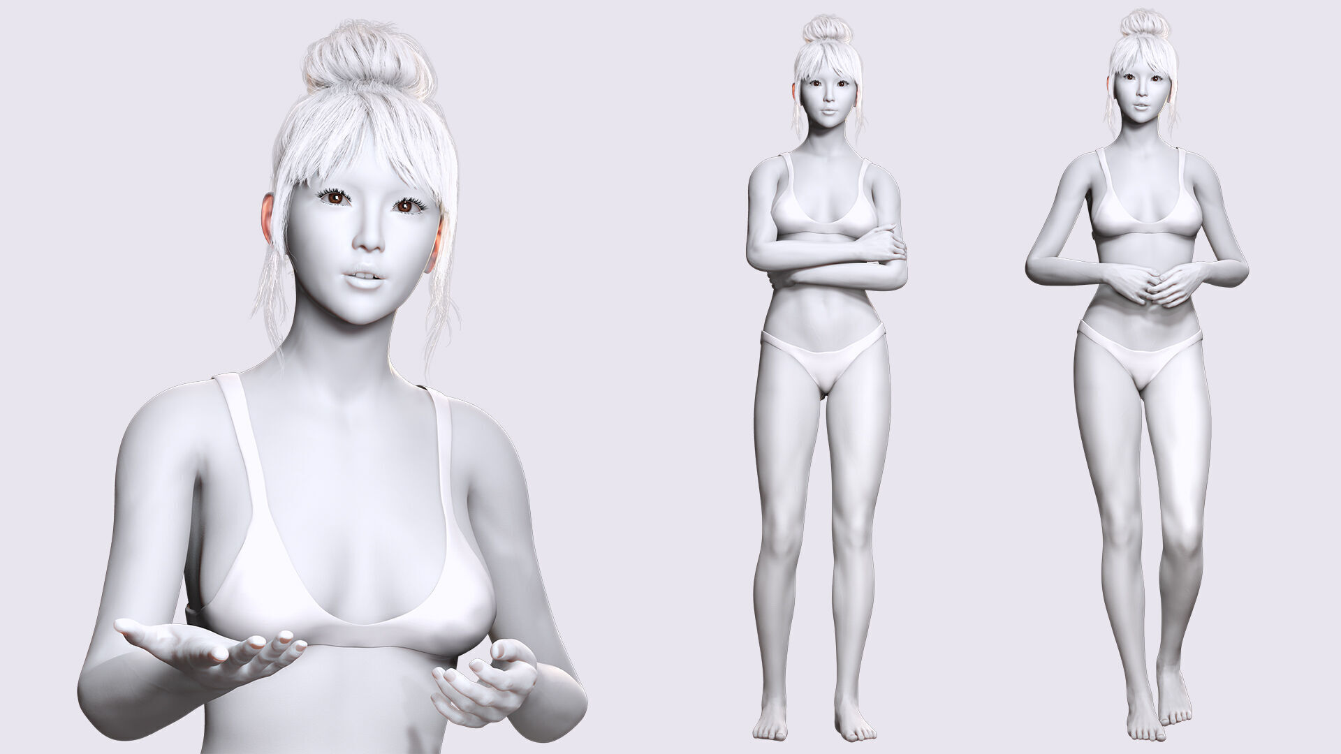 Download a Free High-Quality 3D Female Model Fully Rigged Free low-poly 3D model_8