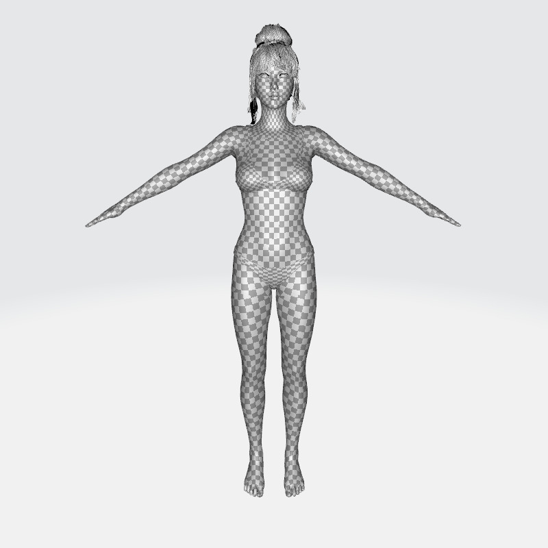 Download a Free High-Quality 3D Female Model Fully Rigged Free low-poly 3D model_20