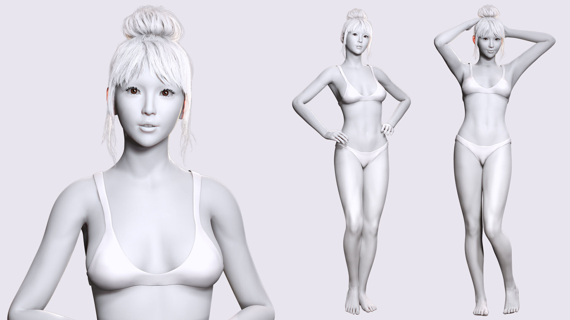 Download a Free High-Quality 3D Female Model Fully Rigged Free low-poly 3D model_5