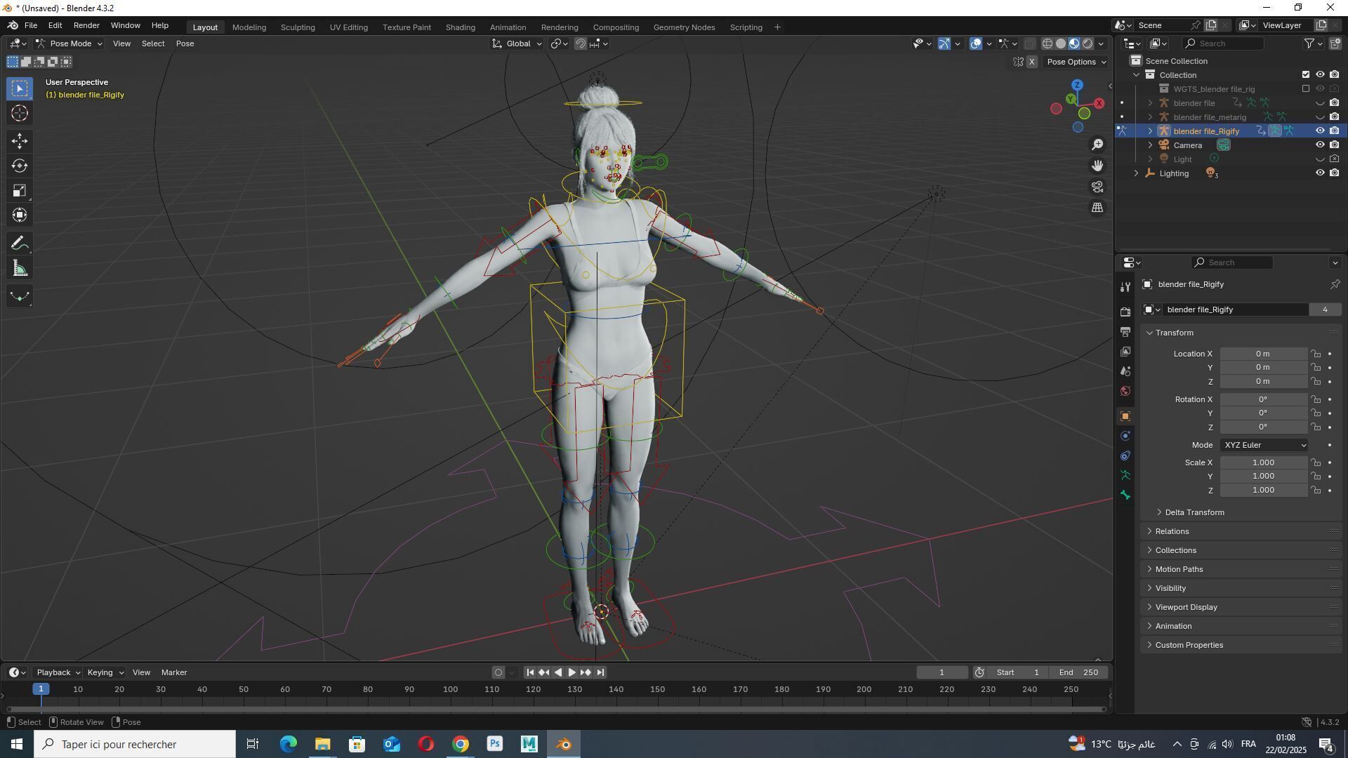 Download a Free High-Quality 3D Female Model Fully Rigged Free low-poly 3D model_16
