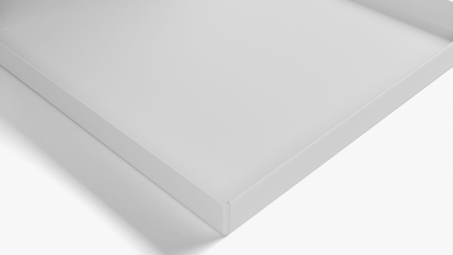 6 inch White Paper Open Pizza Box 3D model_14