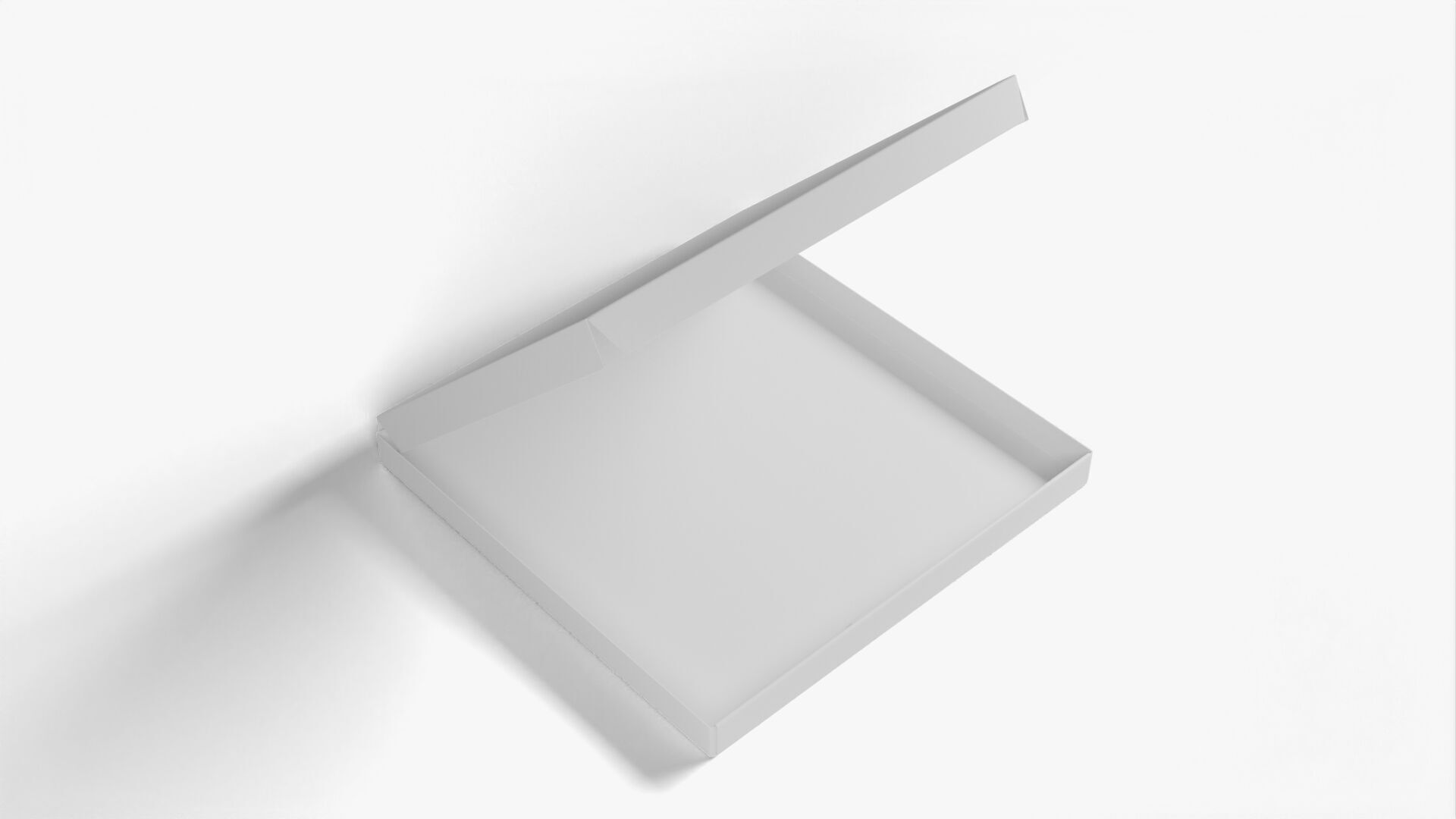 6 inch White Paper Open Pizza Box 3D model_12