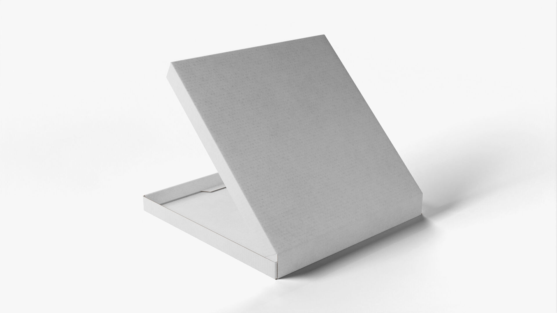 6 inch White Paper Open Pizza Box 3D model_4