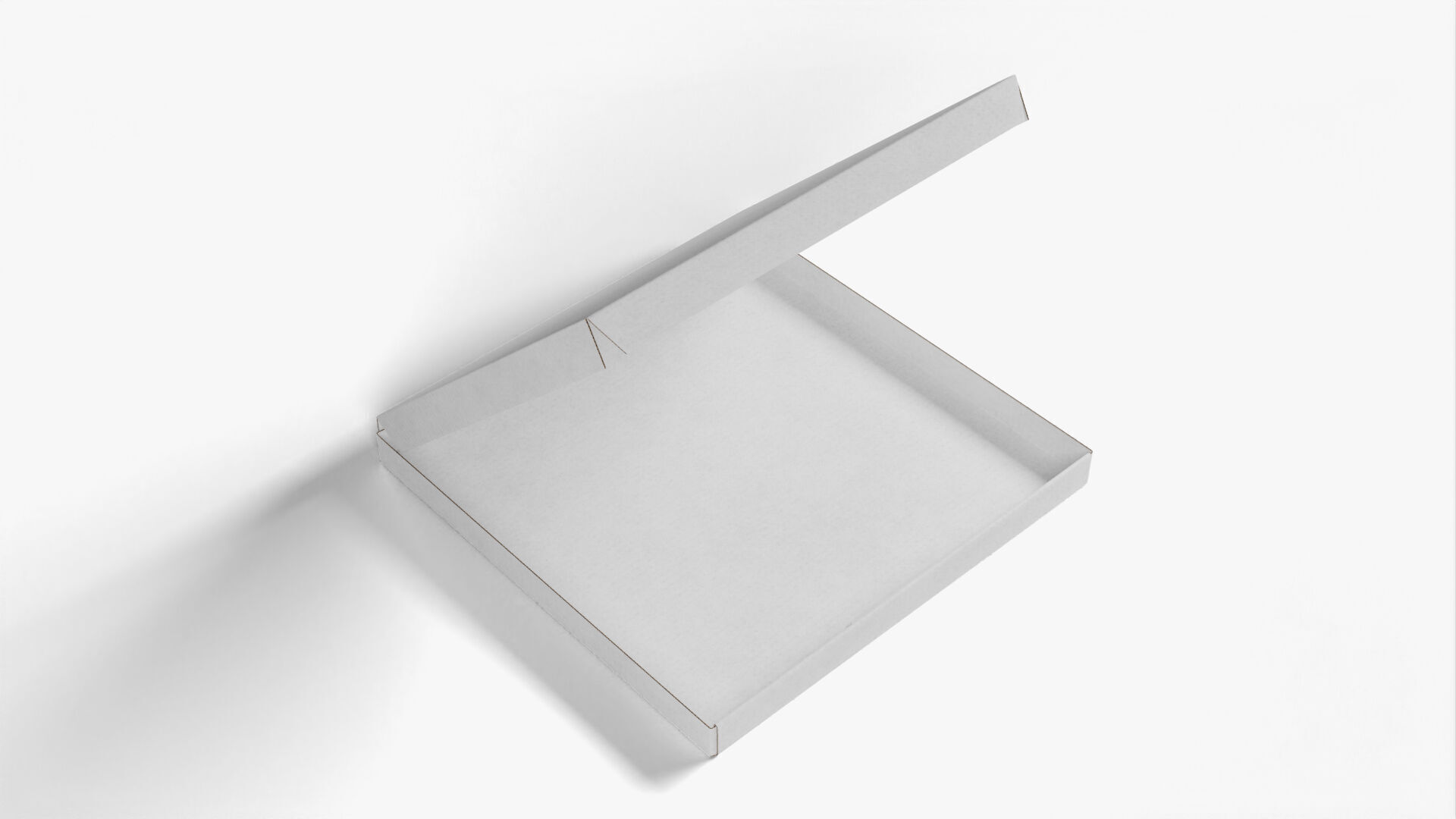 6 inch White Paper Open Pizza Box 3D model_5