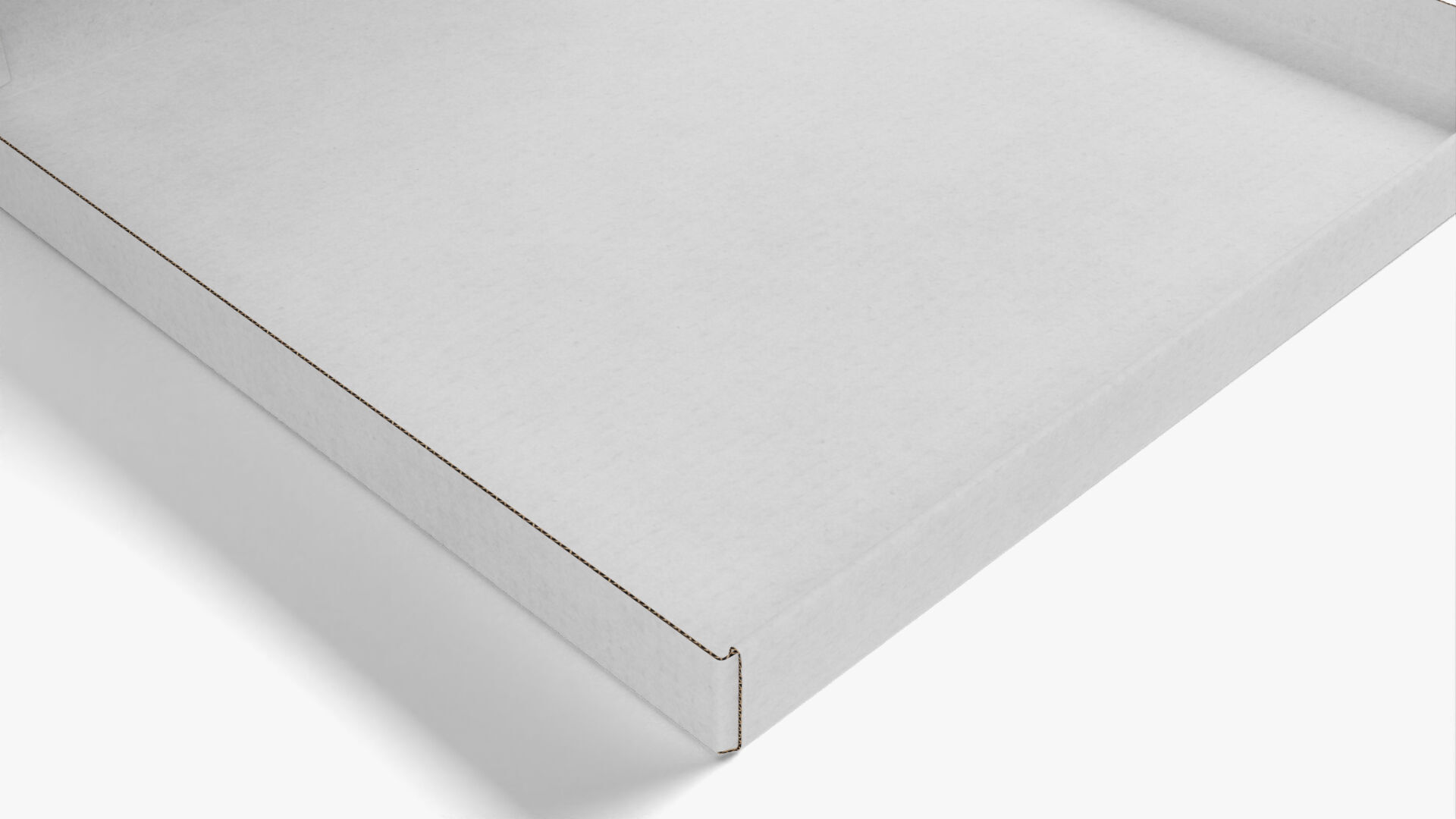 6 inch White Paper Open Pizza Box 3D model_7