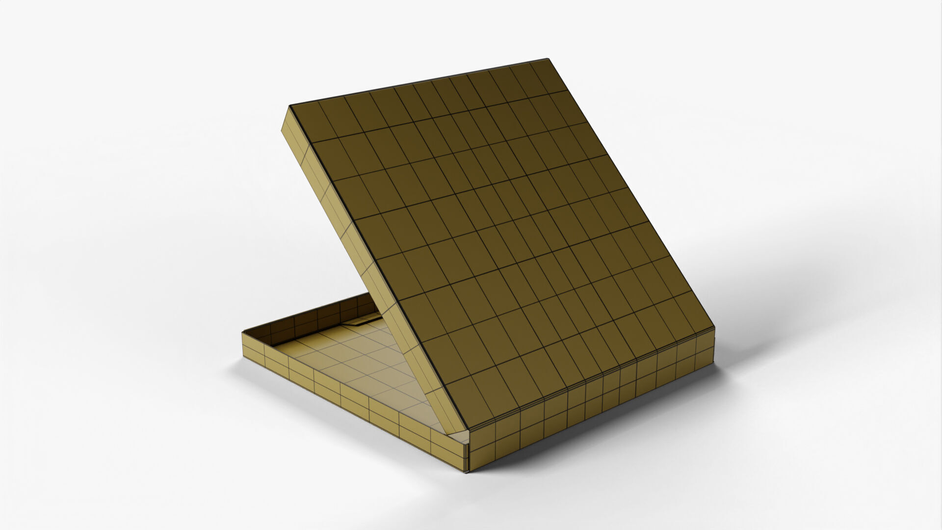 6 inch White Paper Open Pizza Box 3D model_18