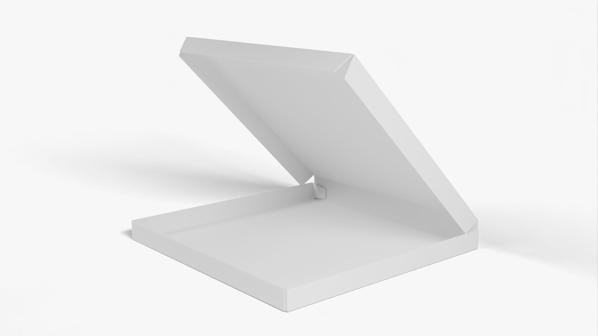 6 inch White Paper Open Pizza Box 3D model_15