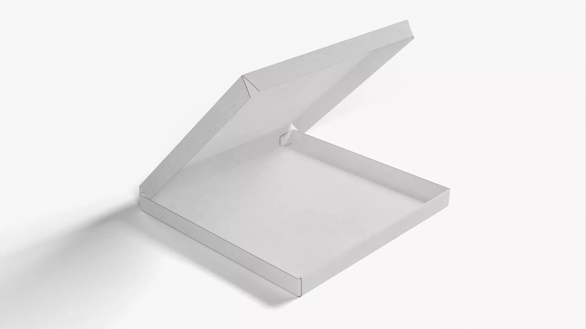 6 inch White Paper Open Pizza Box 3D model_0