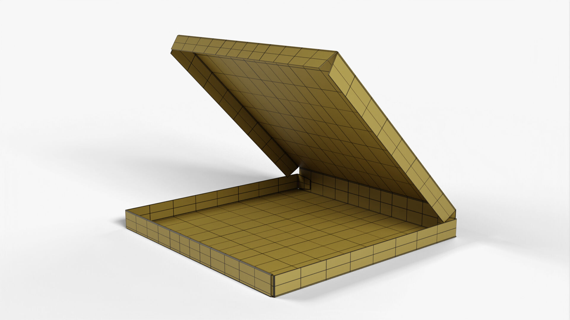 6 inch White Paper Open Pizza Box 3D model_22