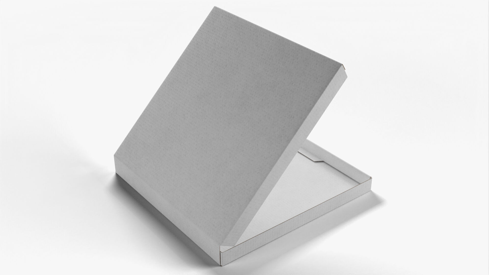6 inch White Paper Open Pizza Box 3D model_6